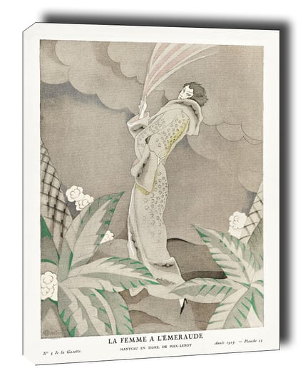 La femme a l’émeraude, Manteau en tigre, de Max-Leroy - obraz na płótnie 30x40 cm Galeria Plakatu