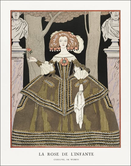 La rose de l’infante: Costume, de Worth from Gazette du Bon Ton., George Barbier - plakat 59,4x84,1 cm Galeria Plakatu