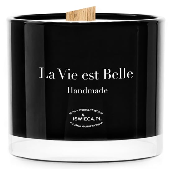 La Vie est Belle. Duża Czarna Świeca Zapachowa Manufaktura Świec