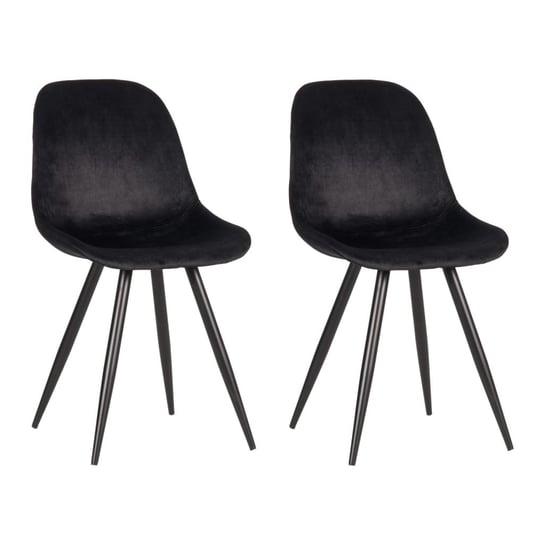 LABEL51 Krzesła stołowe Capri, 2 szt., 46x56x88 cm, czarne LABEL51