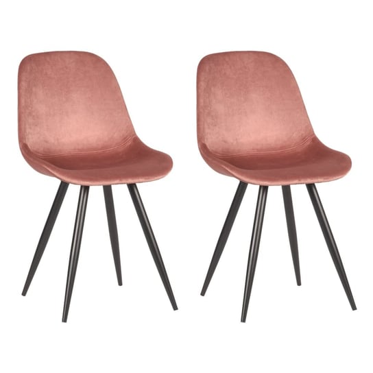 LABEL51 Krzesła stołowe Capri, 2 szt., 46x56x88 cm, zgaszony róż LABEL51