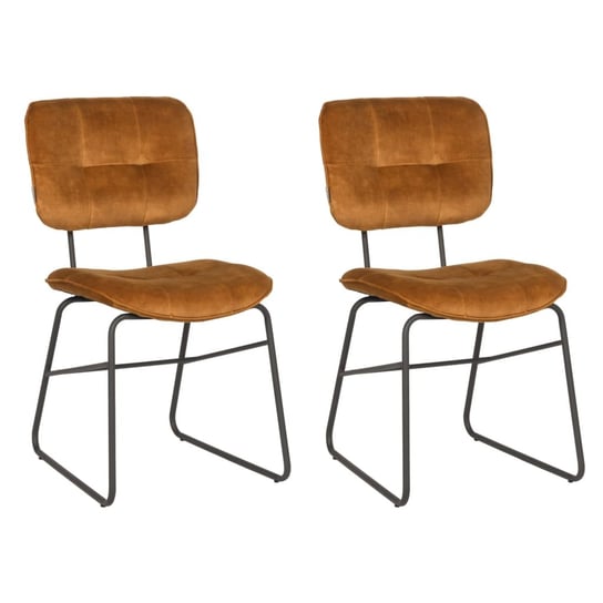 LABEL51 Krzesła stołowe Dez, 2 szt., 49x60x87 cm, ochra LABEL51