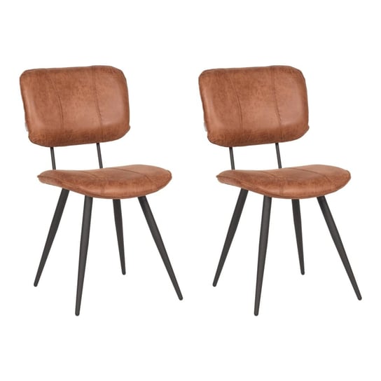 LABEL51 Krzesła stołowe Fos, 2 szt., 49x60x87 cm, kolor koniakowy LABEL51