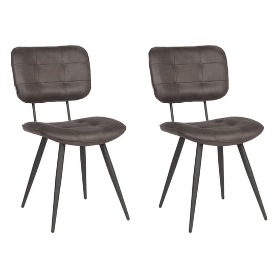 LABEL51 Krzesła stołowe Gus, 2 szt., 49x60x87 cm, antracytowe LABEL51