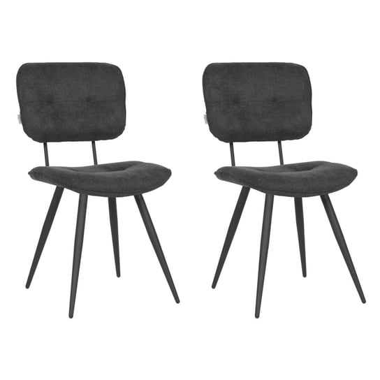 LABEL51 Krzesła stołowe Lux, 2 szt., 49x60x87 cm, antracytowe LABEL51