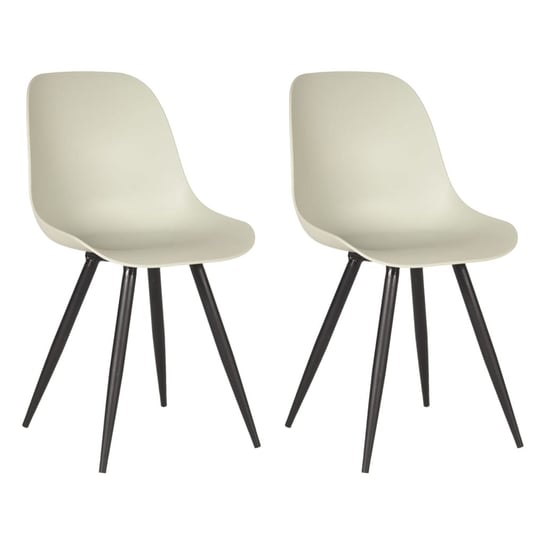 LABEL51 Krzesła stołowe Monza, 2 szt., 46x54x88 cm, jasny beż LABEL51