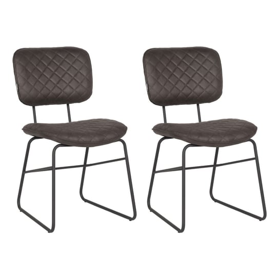 LABEL51 Krzesła stołowe Sev, 2 szt., 49x60x87 cm, antracytowe LABEL51