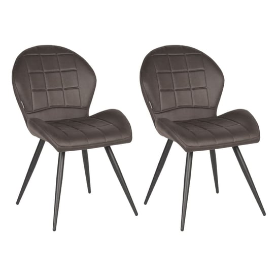 LABEL51 Krzesła stołowe Sil, 2 szt., 51x64x87 cm, antracyt, mikrofibra LABEL51