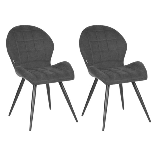 LABEL51 Krzesła stołowe Sil, 2 szt., 51x64x87 cm, antracytowe LABEL51