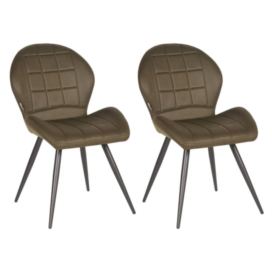 LABEL51 Krzesła stołowe Sil, 2 szt., 51x64x87 cm, zielone, mikrofibra LABEL51