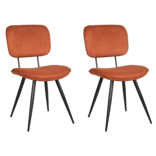 LABEL51 Krzesła stołowe Vic, 2 szt., 49x60x87 cm, kolor rdzawy LABEL51