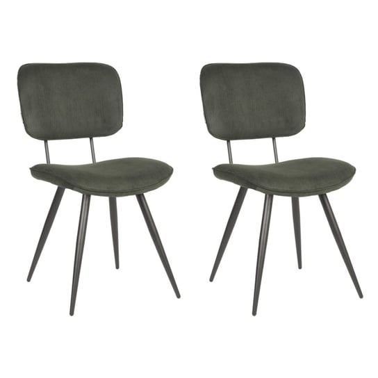 LABEL51 Krzesła stołowe Vic, 2 szt., 49x60x87 cm, zieleń wojskowa LABEL51