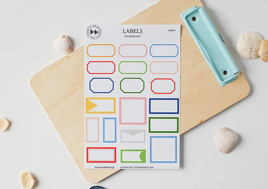 Labels - zestaw kolorowych naklejek papierowych Studio Forty