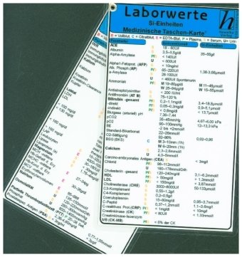 Laborwerte -SI Einheiten- ( 2 Karten-Set ). Medizinische Taschen-Karte Hawelka Verlag, Hawelka Uwe