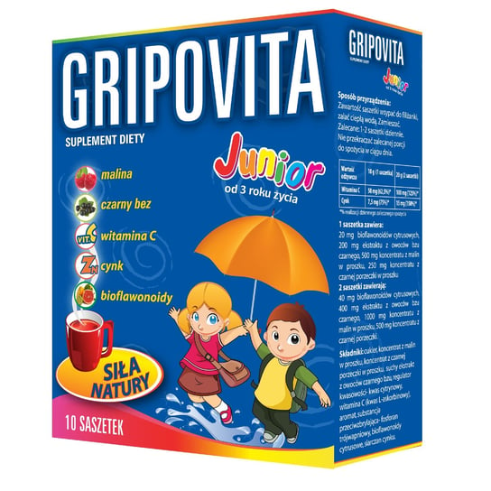 Labovital, Gripovita Junior, suplement diety dla dzieci 3+, 10 saszetek ZDROVIT