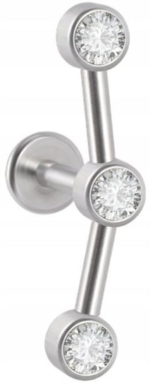 LABRET Śliczny Kolczyk z Cyrkoniami SS316L 1,2/8 EMIGMAT