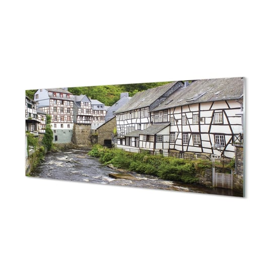 Lacobel szkło Niemcy Stare budynki rzeka 125x50 cm Tulup