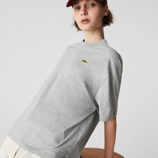 Lacoste Live Women’S Loose Cotton T-Shirt Grey - L Lacoste