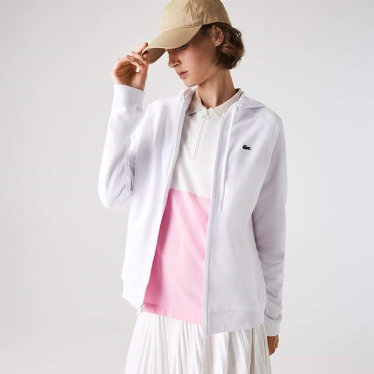 Lacoste Sport Women’S Fleece Zip Tennis Hoodie White - L Lacoste