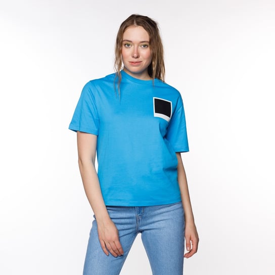 Lacoste X Polaroid Women’S Crew Neck Print Cotton T-Shirt Blue - S Lacoste