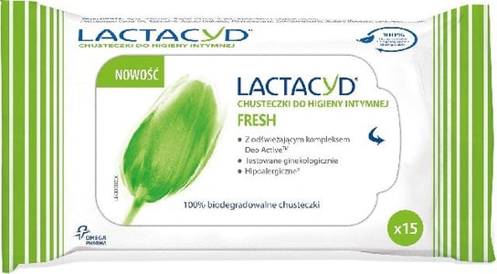 Lactacyd, Fresh, chusteczki do higieny intymnej, 15 szt. Lactacyd
