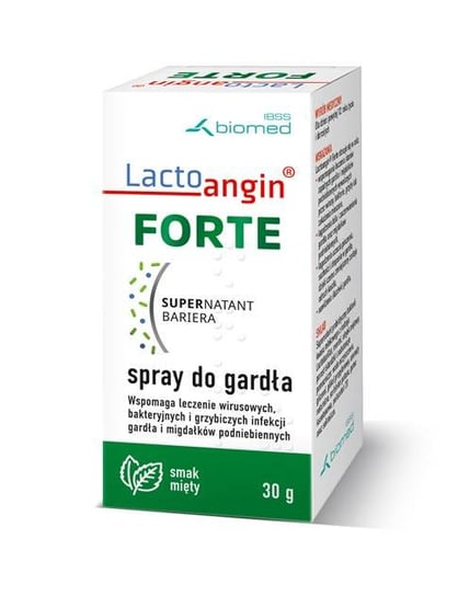 Lactoangin Forte, spray do gardła o smaku mięty, 30 ml Lactoangin