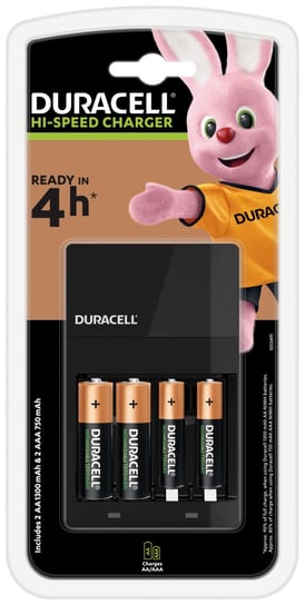 Ładowarka DURACELL do akumulatorów model CEF14 + akumulatory: 2 szt. AA 1300 mAh i 2 szt. AAA 750 mAh Duracell
