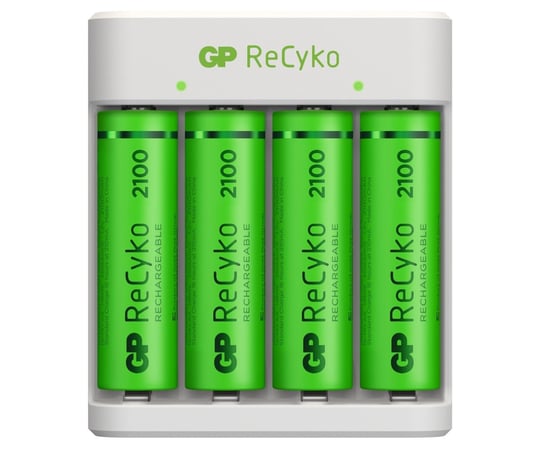 Ładowarka GP E411 + 4 x R6 2100 Recyko GP Batteries