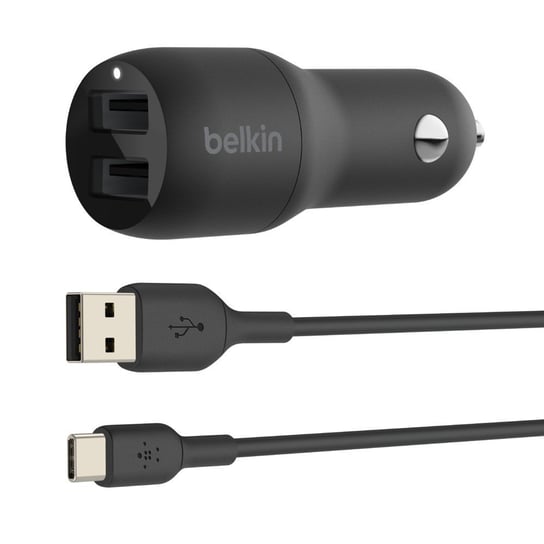 Ładowarka samochodowa BELKIN Dual USB-A, 1m, 24W, czarna Belkin