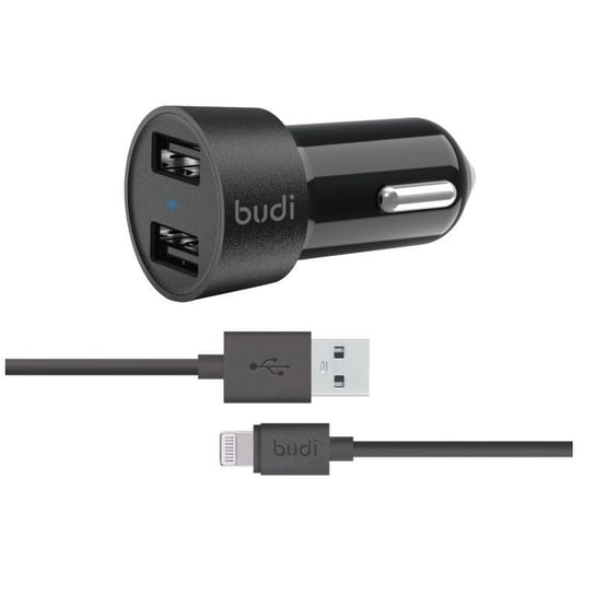 Ładowarka samochodowa BUDI, 2.4 A, 2 x USB Budi