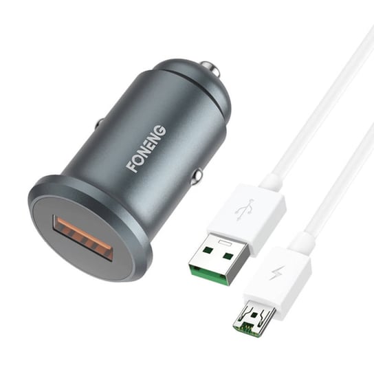 Ładowarka samochodowa Foneng C15, USB, 4A + kabel USB do Micro USB (szara) Inna marka