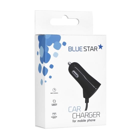Ładowarka Samochodowa Uniwersalna z kablem micro USB i portem USB 3A Blue Star Zamiennik/inny