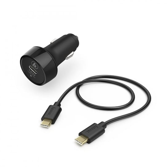 Ładowarka samochodowa USB C (PD) 3A+kabel 1,5m Czarna Hama