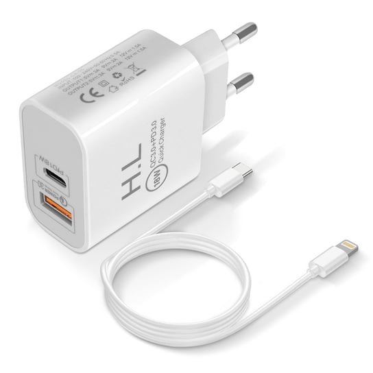 Ładowarka samochodowa USB / USB-C 18W Power Delivery Q.C 3.0 Lightning Cable Biała Avizar