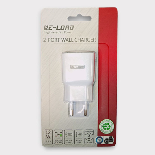 Ładowarka Ścienna Usb Dual Biała Re-Load Re-Load