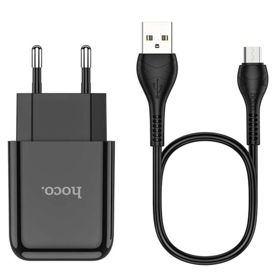 Ładowarka Sieciowa 2.1A 1xUSB + Kabel Micro USB 1m HOCO N2 czarna HOCO.