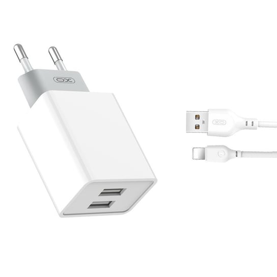 Ładowarka Sieciowa 2X Usb Biała + Kabel Lightning TelForceOne