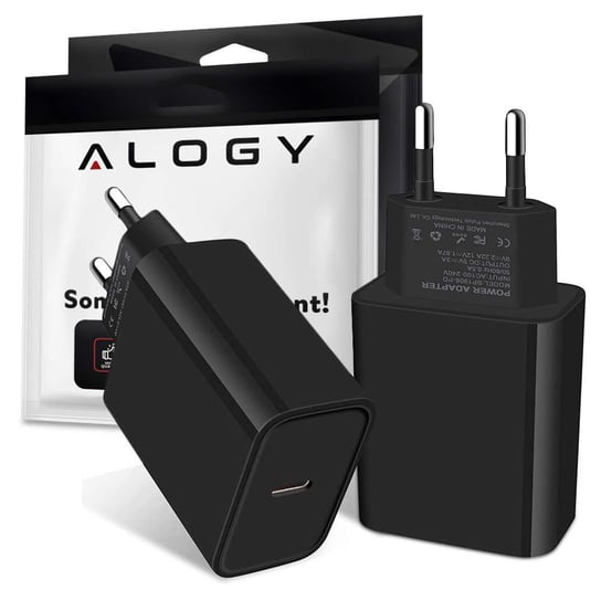 Ładowarka sieciowa Alogy szybka USB-C Type C PD 20W Czarna + Kabel 1m USB-C Alogy