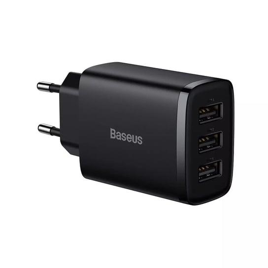 Ładowarka sieciowa Baseus Compact 3x USB Type A 17W Czarna Baseus