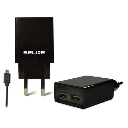 Ładowarka sieciowa Beline 2xUSB + microUSB 2A czarna/black Beline