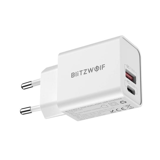 Ładowarka sieciowa Blitzwolf BW-S20, USB, USB-C, 20W (biała) BlitzWolf