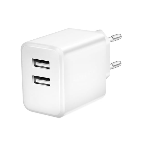 Ładowarka Sieciowa do smartfona USB, z Dwoma Portami USB-A,12 W, Adapter gniazdka, Biały, Logilink LogiLink