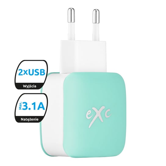 Ładowarka sieciowa EXC Shine, 3.1 A, 2 x USB EXC
