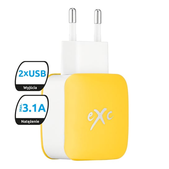 Ładowarka sieciowa EXC Shine, 3.1 A, 2 x USB EXC