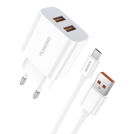 Ładowarka sieciowa Foneng EU45, 2x USB + Kabel USB Micro Inna marka