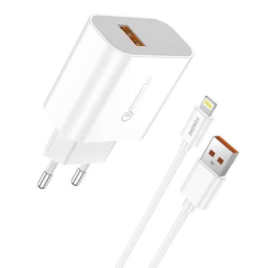 Ładowarka sieciowa Foneng EU46, 1x USB, QC 3.0 + Kabel USB Lightning Inna marka