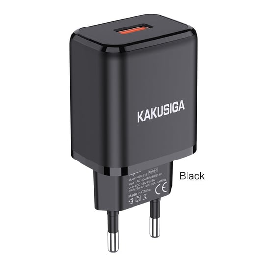 Ładowarka Sieciowa Kakusiga KSC-916 QC3.0 18W USB BLACK Kakusiga