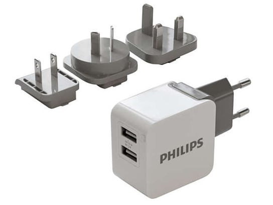 Ładowarka sieciowa PHILIPS, 3.1 A, 2xUSB Philips