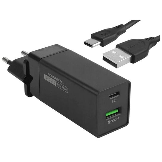 Ładowarka sieciowa szybka 40W + Kabel USB do USB-C Power Delivery PD QC 3.0 Czarna Inna marka
