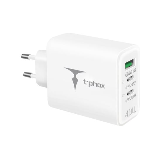 Ładowarka sieciowa T-PHOX FLEXI 40W 2xUSB-C/USB WHITE bez marki